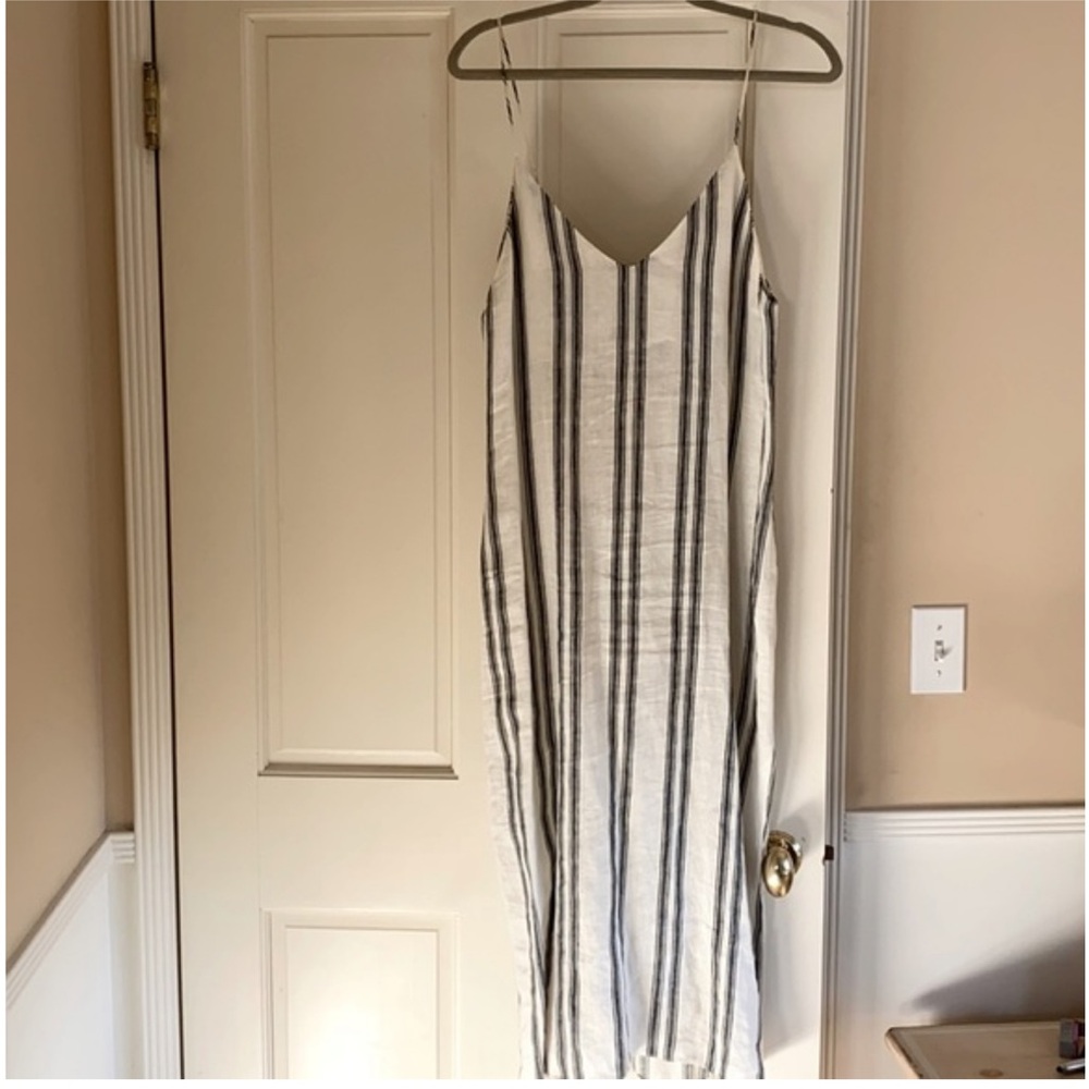 Reformation Black and White Striped Dress